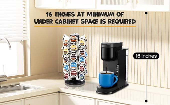 K Cup Holders k Cup Holder K Cups Holder,K Cup Carousel, Coffee Pods Storage Organizer Stand,Comes All in One Piece,No Assembly Required,1 Count(Capacity of 40 Pods, Black)