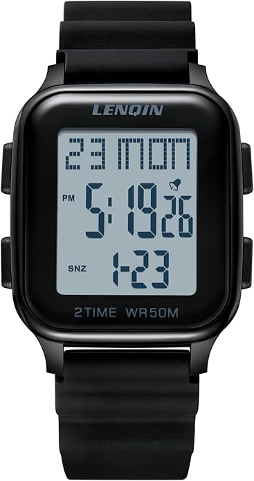 LN LENQIN Mens Digital Watch Ultra Thin Minimalist Sports Waterproof Digital Watches Men Outdoor Wrist Watch for Men with ...