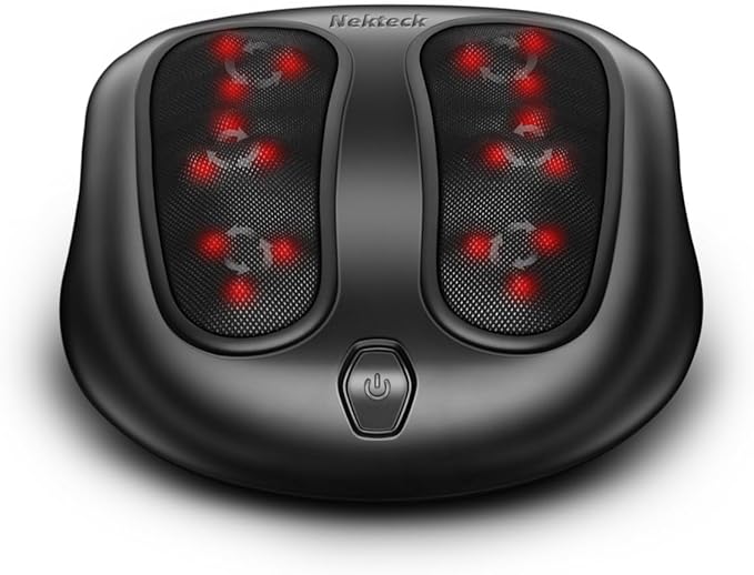 Nekteck Foot Massager with Heat, Shiatsu Heated Electric Kneading Foot Massager Machine for Neuropathy, Plantar Fasciitis,...