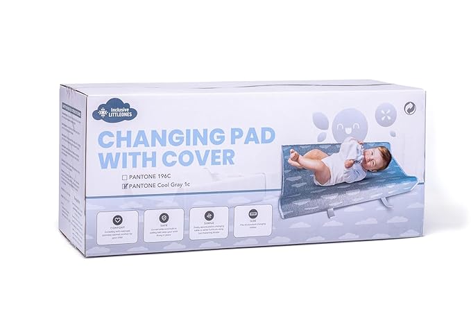Baby Diaper Changing Pad Soft, Waterproof Changing Pad, Non-Slip Bottom, Safety Straps & Ergonomic Contoured Design - Wipeable Changing Pad Cover Standard Size (31.5"x16") Changing Tables & Dressers