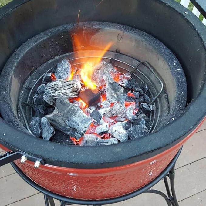 Stainless Steel Charcoal Ash Basket for Large Big Green Egg & Kamado Joe Classic, Lump Charcoal Basket with Divider,Accessories for Big Green Egg