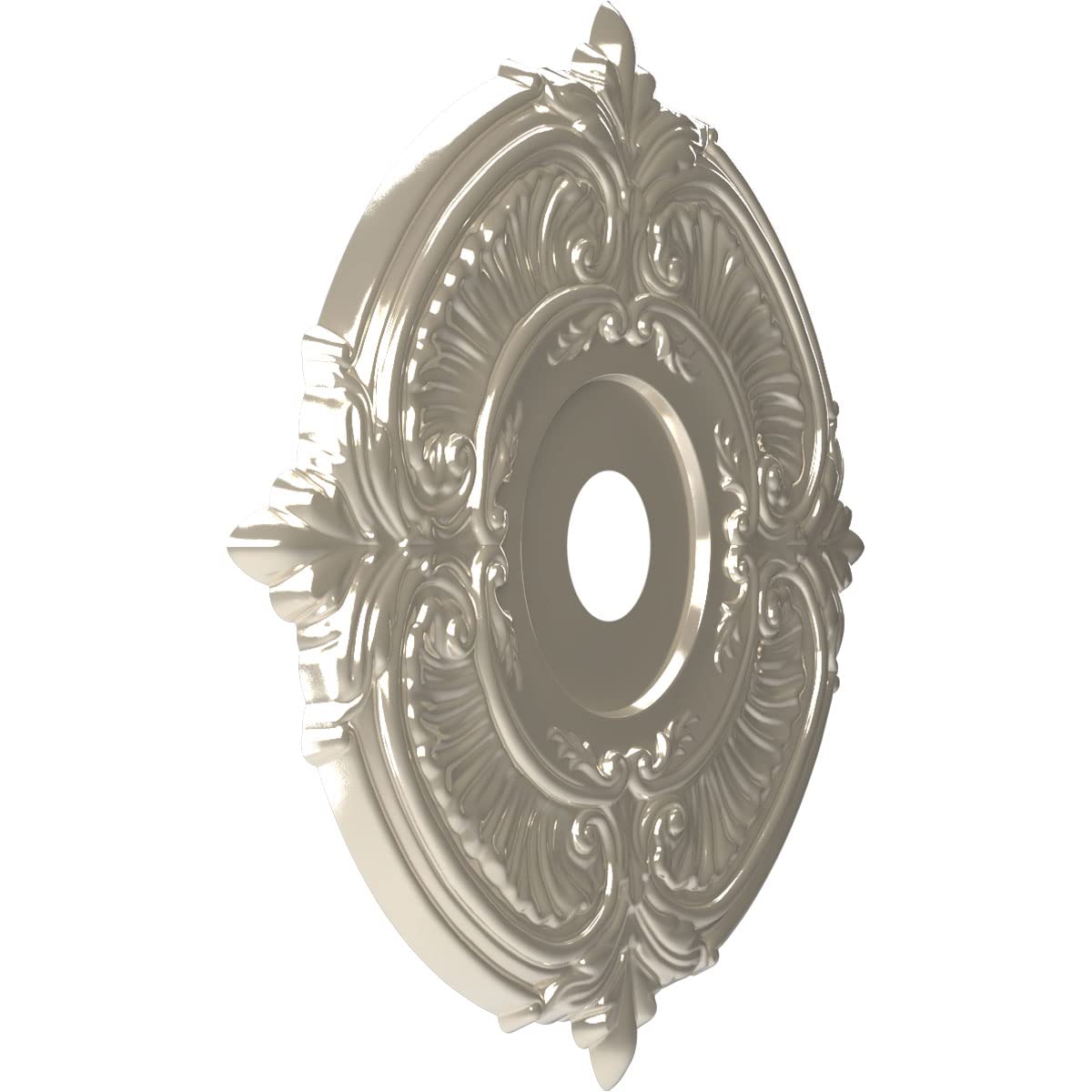 Ekena Millwork Cmp22Atbcr Attica Thermoformed Pvc Ceiling Medallion (Fits Canopies Up To 7 3/4), 22Od X 3 1/2Id X 1P, Bright Coa