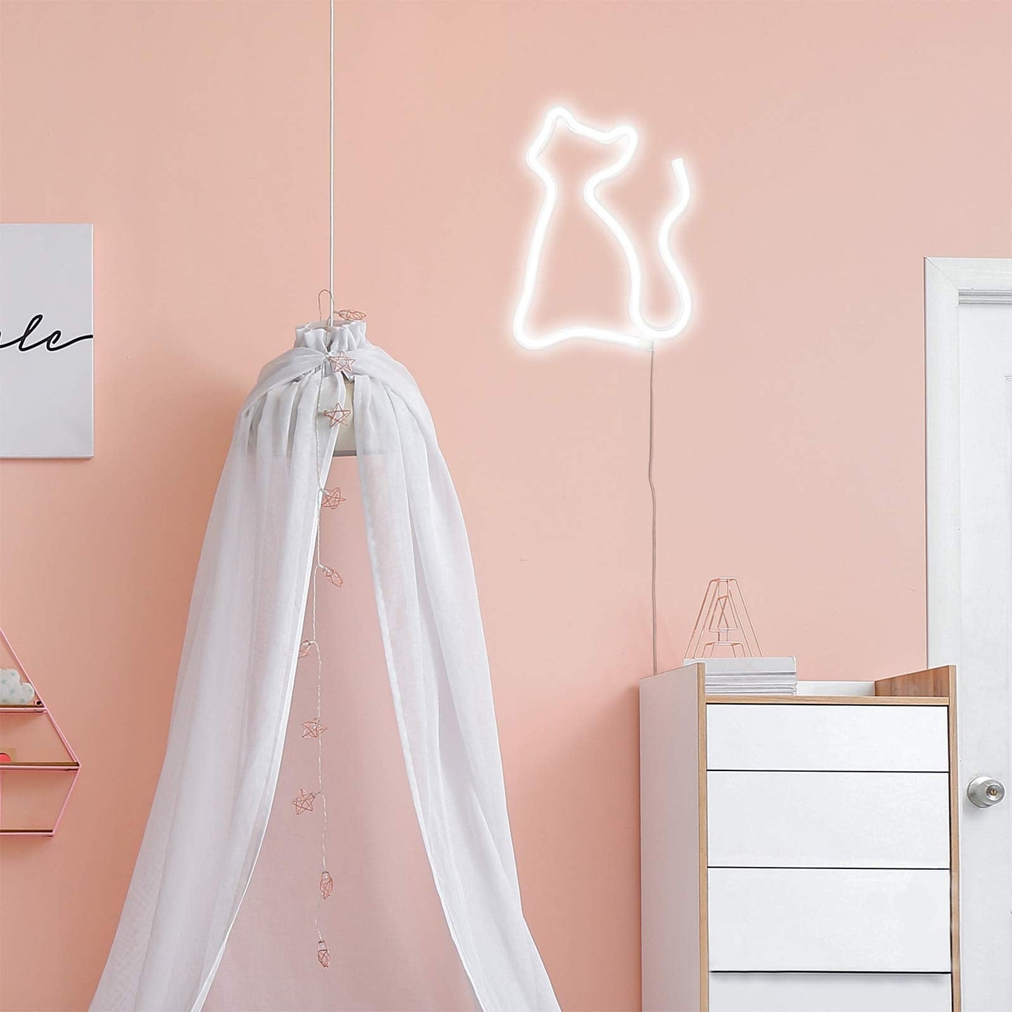 Yaozhou Led Neon Cat Sign - Cool White, Usb/Battery Operated Wall Decor For Room, Bar, Party, Kids Room