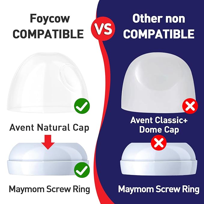 Baby Bottle Caps Replacements - Dome Caps Collar Accessories for Philips Avent Bottles, Nipple Rings for Philips Avent Natural Bottles - 2-Pack Baby Bottle Rings and Caps Kit
