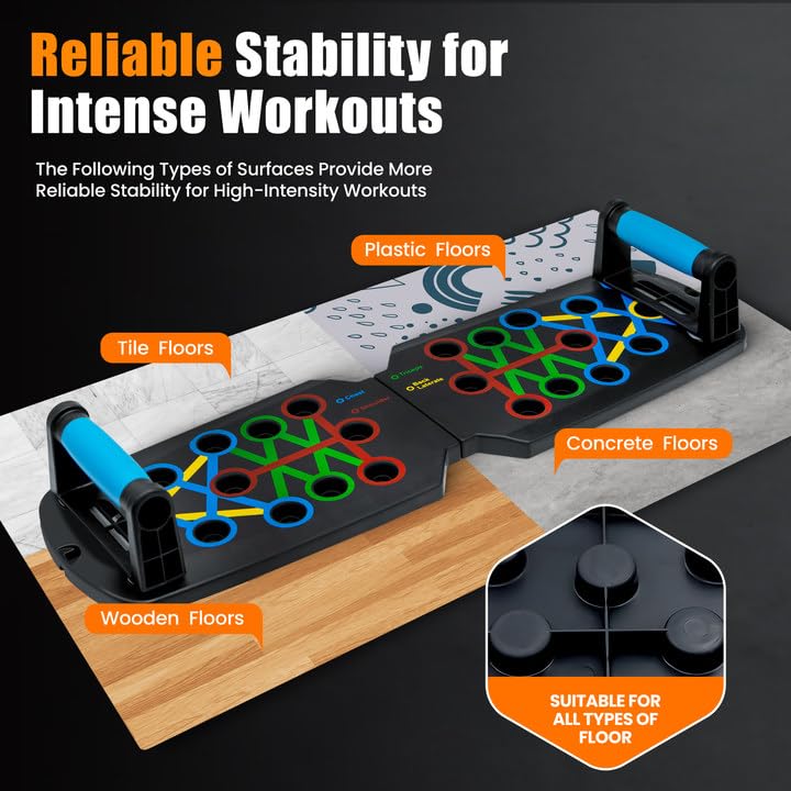 Tongdayi Push Up Board,Portable Dismountable 17 in 1 Push Up Bar at Home Gym,Professional Muscle Training Equipment is Ava...