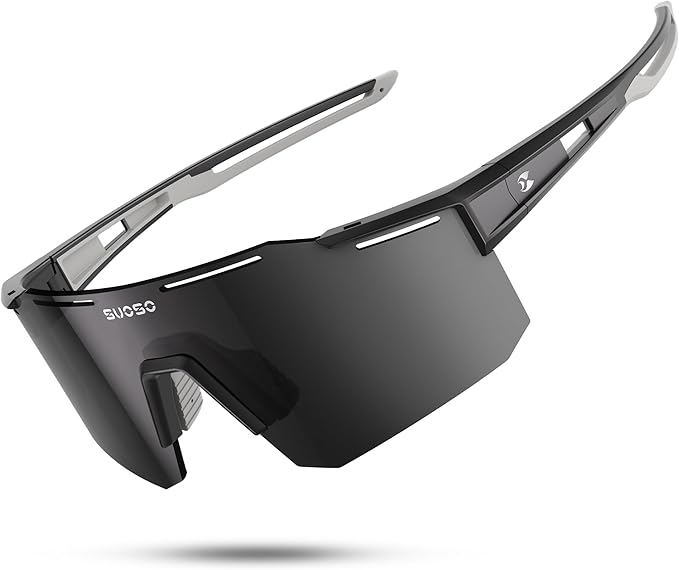 suoso Cycling Polarized Sunglasses for Men: UV400 Protection Glasses Running Baseball Softball Sports Goggles for Youth Women