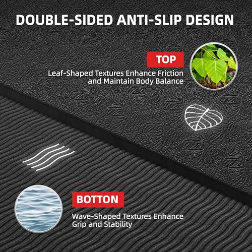 Extra Large Yoga Mat – 72"x48" or 78"x57", 1/4"–1/2" Thick Mat for Women & Men, TPE Non-Slip Pilates Mat for Home Gym, Yog...