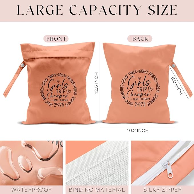 4Pcs Girls Trip Gifts Wet Dry Bag, Beach Bag Wet Bag Favors Aloha Bags, Sunscreen Bags Swimsuit Toiletry Travel Essentials For Women, For Beach Travel Laundry bags Dirty Diaper Swimsuit Gifts