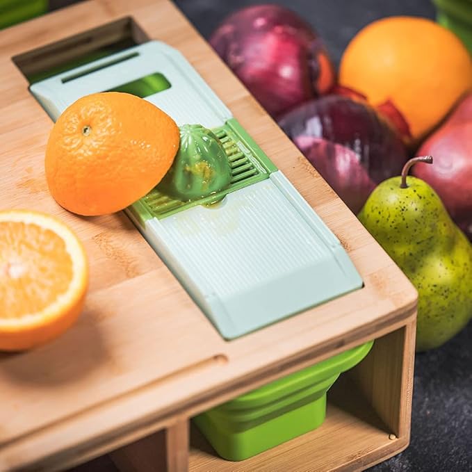 Cutting Board with Collapsible Containers and Graters Bamboo Large