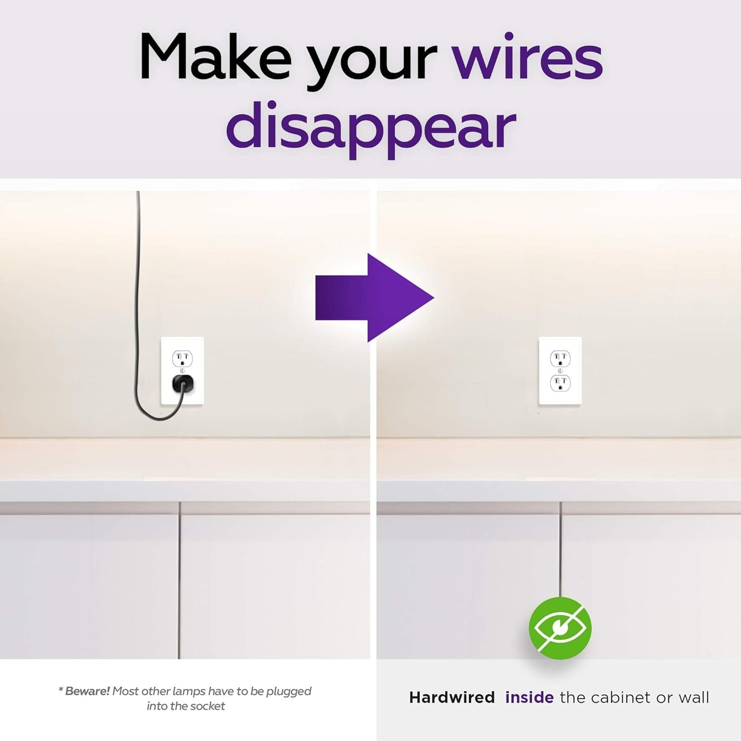 harrrrd 6 Pack Hardwired LED Under Cabinet Lighting - 16W, 24in, Dimmable, Metal, 5000K Daylight