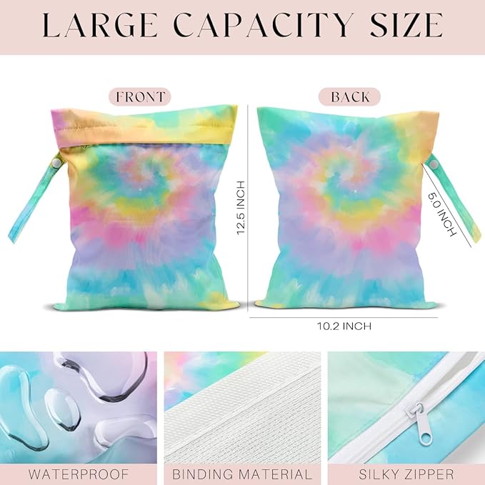 4 Pack Wet Bag for Swimsuit, Beach Travel Essentials Wet Dry Bag, for Sunscreen Toiletry Dirty Clothes Yoga Gym Diaper, Friend Summer Beach Vacation Gifts. Visual impact