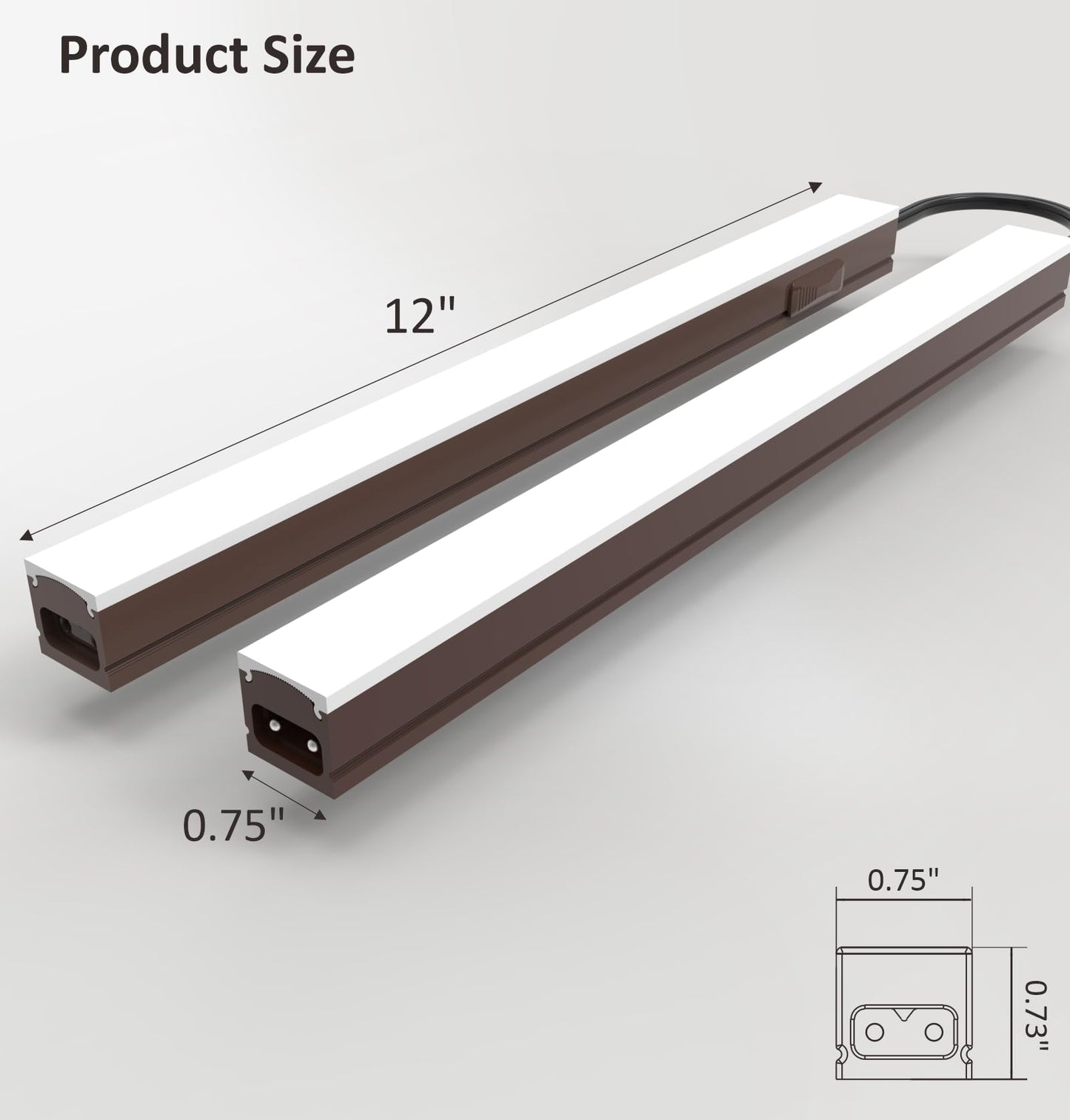 Leetdud Under Cabinet Lighting Plug In  12 Inch 2 Pcs  Linkable Ac120V 3Cct 3000K/4000K/5000K Ultra Slim  Led Under Cabinet Lights For Counter Light  Kitchen  Shelf  Sink  Workshop  Desk  Bronze