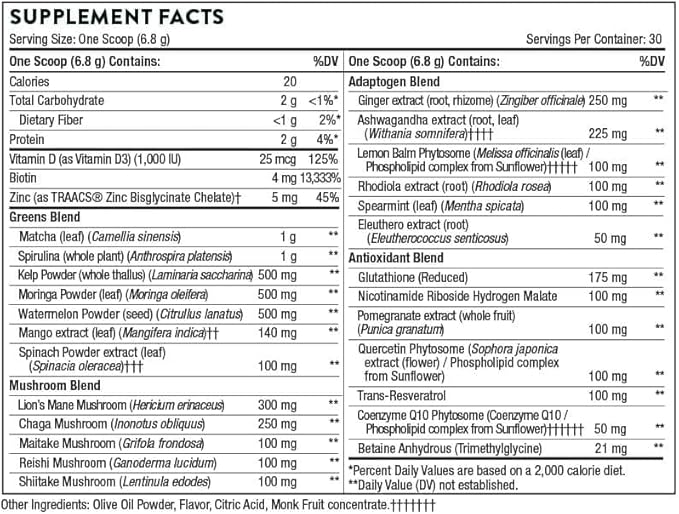 THORNE Energy Bundle - Daily Greens Plus & Basic B Complex - Promotes Cellular Energy and Physical Endurance - 30 Servings