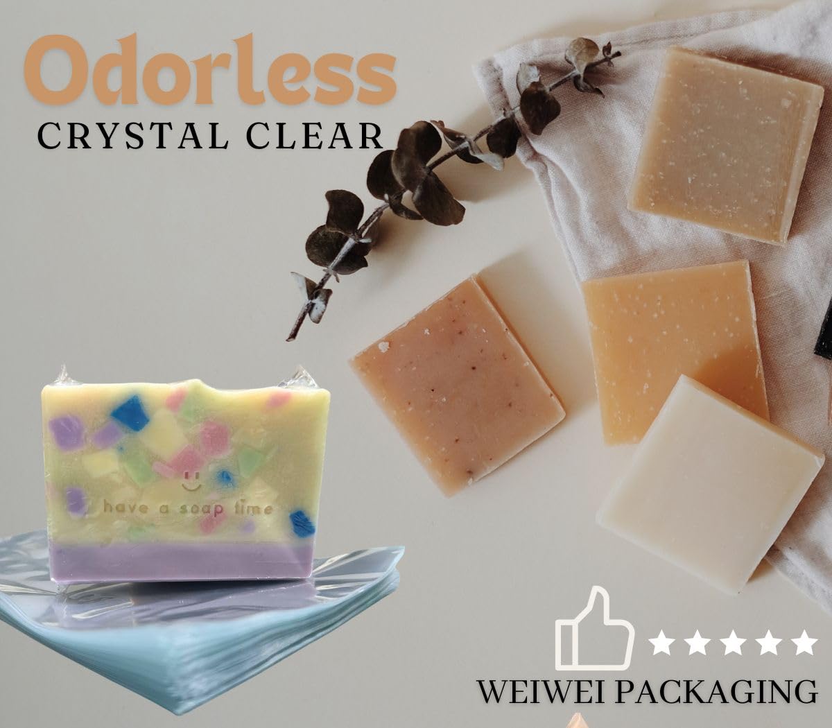 WeiWei - 500 PCS 4x6 inch PVC Shrink Wrap Bag Odorless 100 Gauge for Soap, Bath Bomb