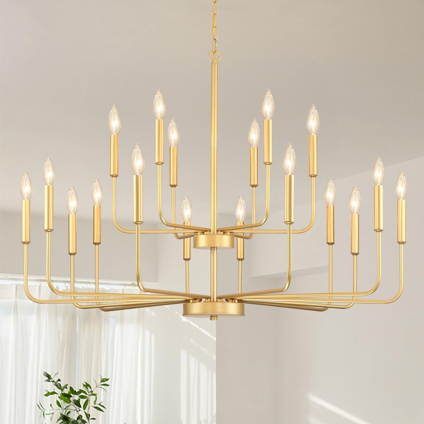 Gifarich Gold Chandeliers for Dining Room Light Fixture Over Table, Modern Farmhouse Chandeliers for Living Room,12-Lights Indus