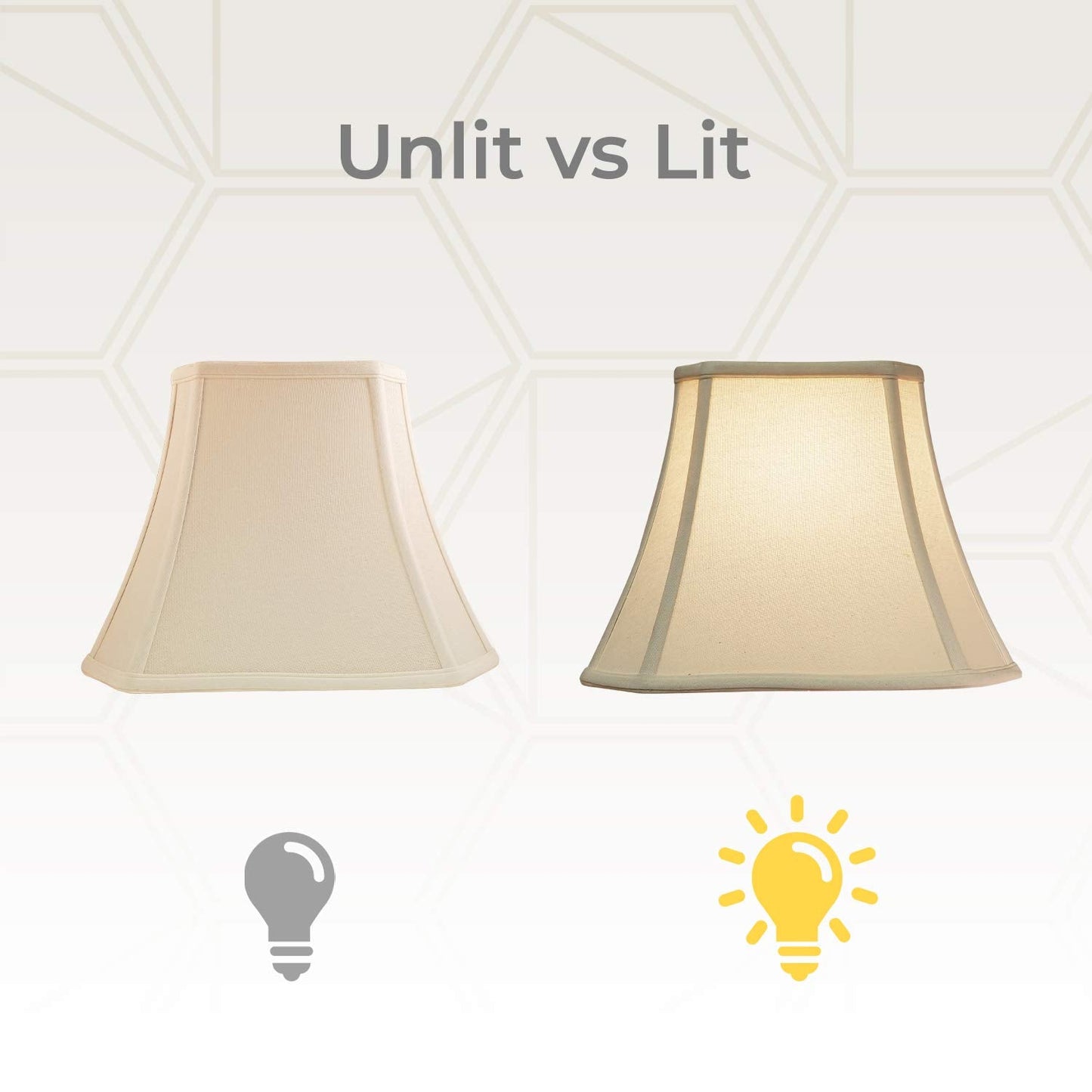 Royal Designs, Inc. Rectangle Lamp Shade, Linen White, 8 x 14 x 10.5, Model BSO-710-14LNWH-2, 2-Pack