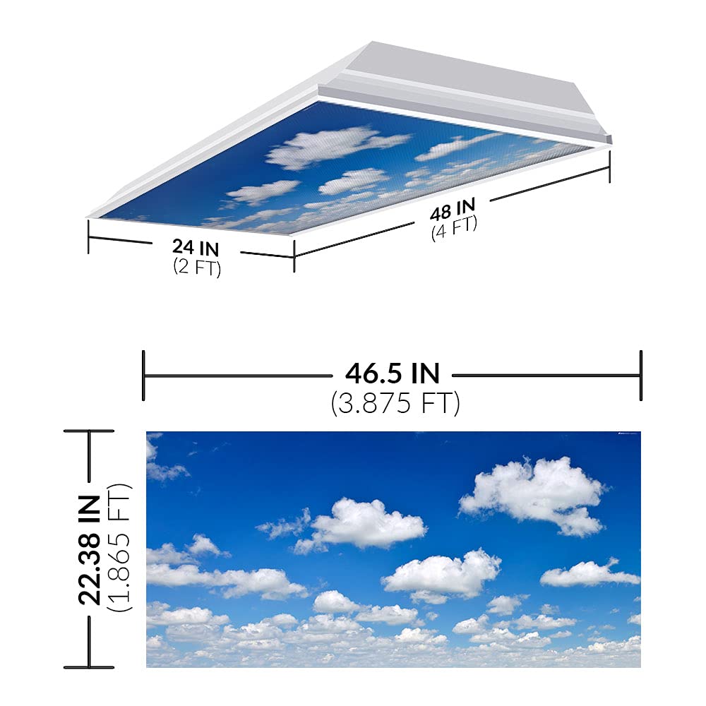 Octo Lights Fluorescent Light Covers, Acrylic, 2X4 (22.38In X 46.5In), Model Cld-011, Improve Focus & Reduce Headaches