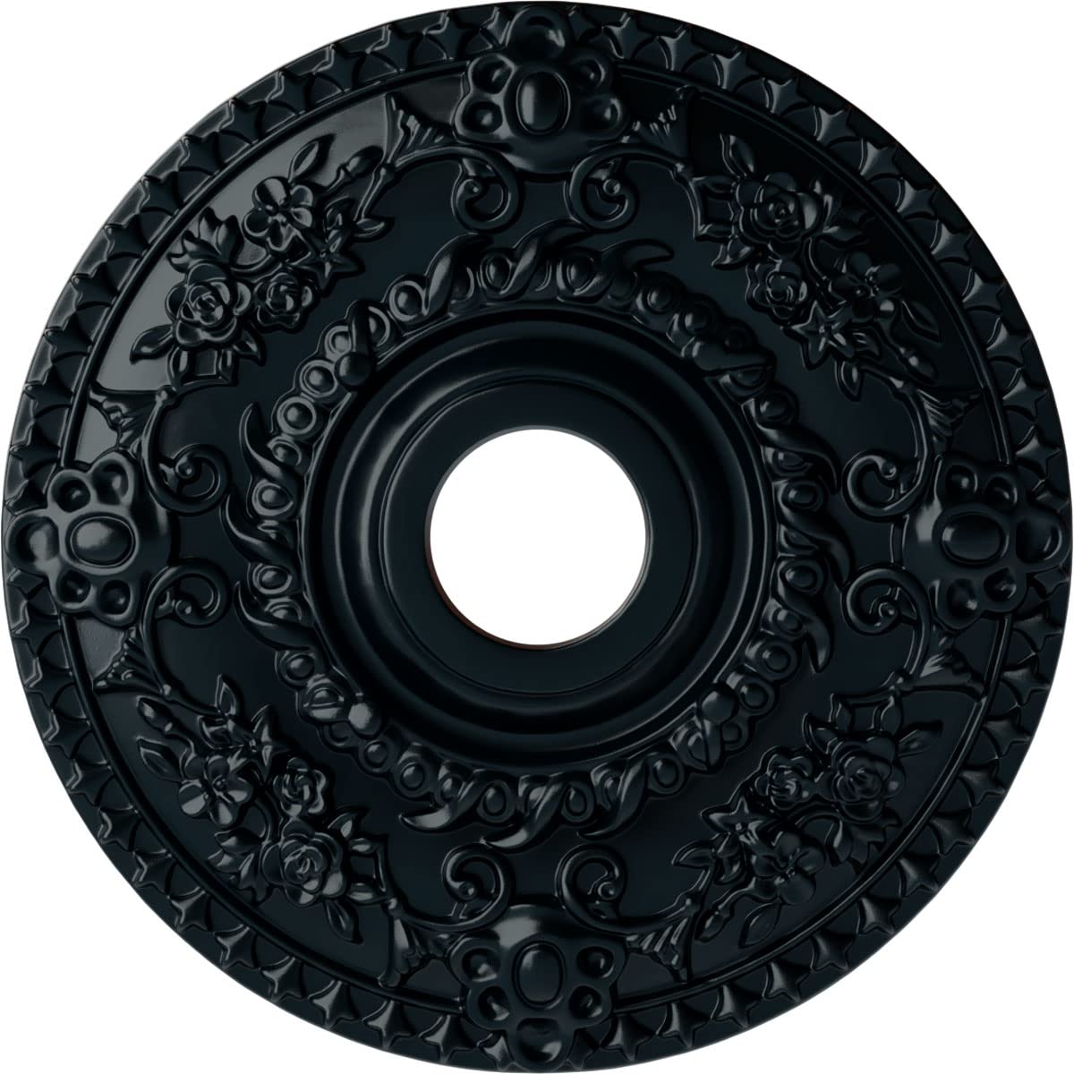 Ekena Millwork Cm18Ronsf Rose Ceiling Medallion, 18 Od X 3 1/2 Id X 1 1/2 P, Night Shade