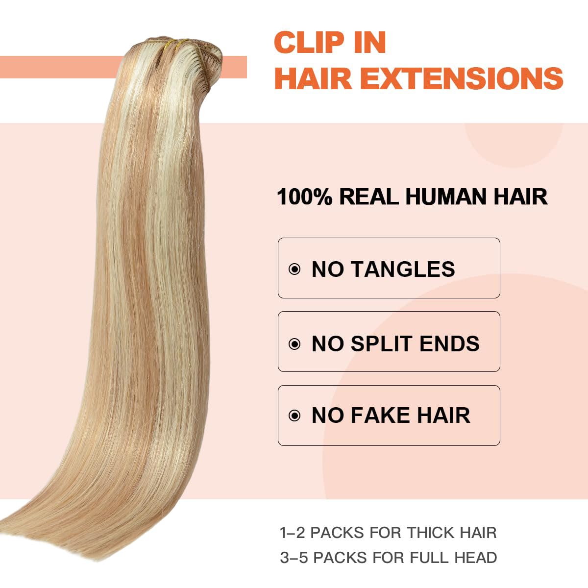 UGOTRAYS Medium Brown Clip in Hair Extensions Real Human Hair, 70g 7pcs 18inch,Soft & Natural Straight Double Weft for Women #4