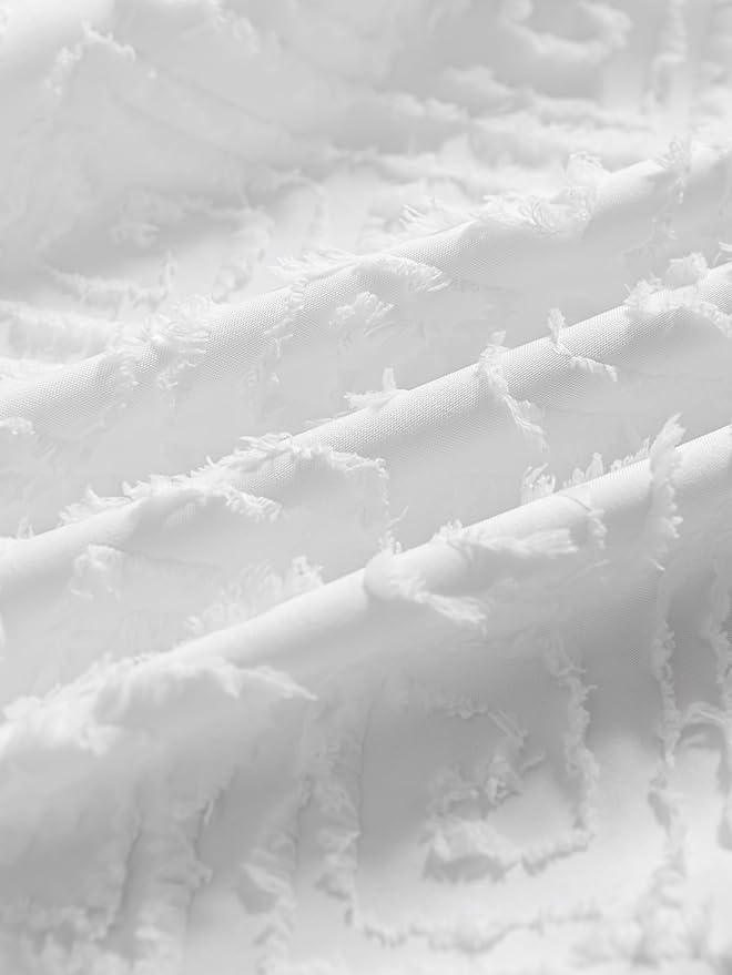 Tufted Bed Skirt Twin Size,Ruffled Bed Skirt with Split Corners, Twin Bed Skirt 14 Inch Drop, Boho Twin Size Bed Skirt White for Ruffled Bed Skirt with Split Corners, Bed Skirt Twin Size
