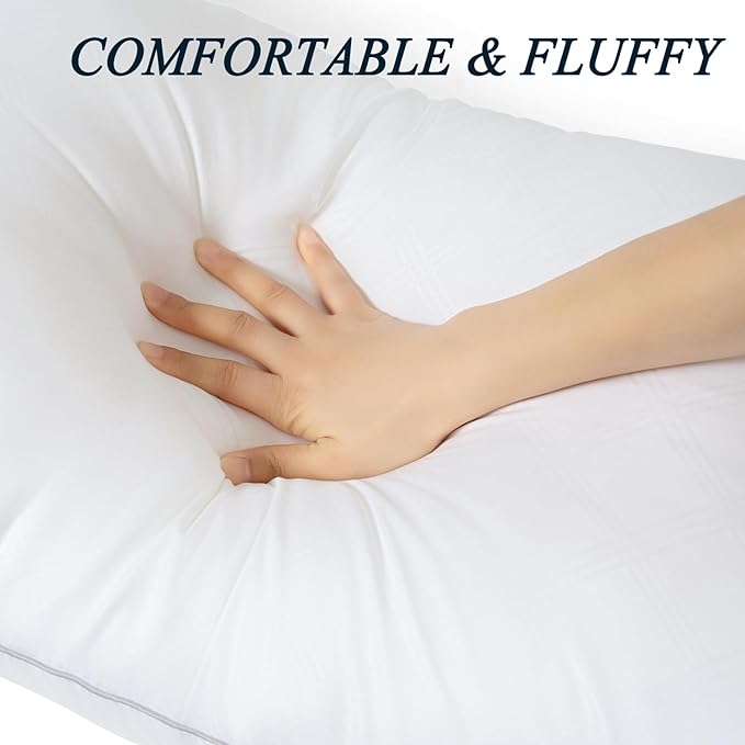 Pillows for Sleeping 4 Pack Bed Pillow Set of 4 for Side Back and Stomach Sleepers Down Alternative Filling Luxury Soft (White, King(4 Pack))