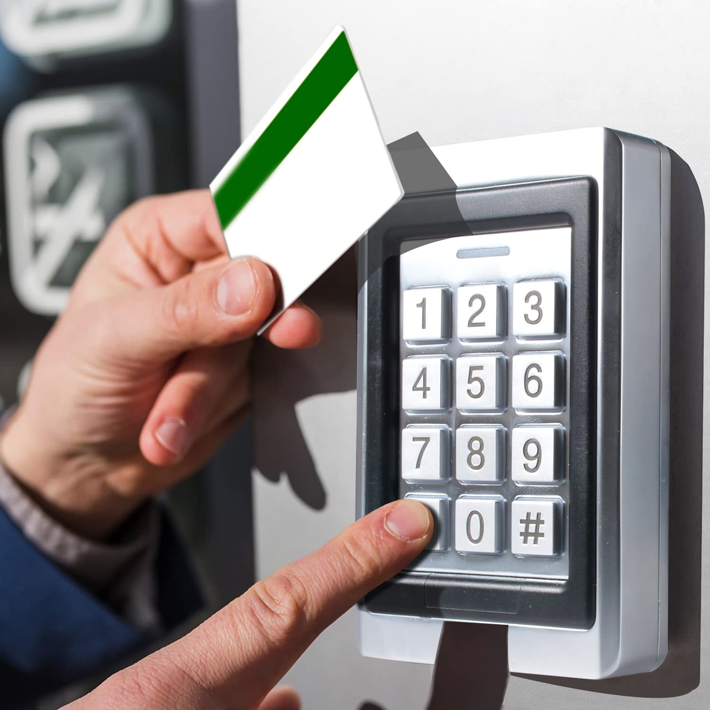 Toncont Door Access Control System, Stand Alone Password Door Keypad + 5Pcs Id Keyfobs, Support 2000 Users, Wiegand 26, Garage D
