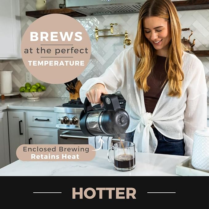 VINCI Micro Café Smallest Single-Serve Coffee Brewer | Compatible with Keurig K-Cups, K-Pods | Glass Carafe | Enclosed Brewing for Hotter Coffee | Large Capacity Reusable Filter Cup Included
