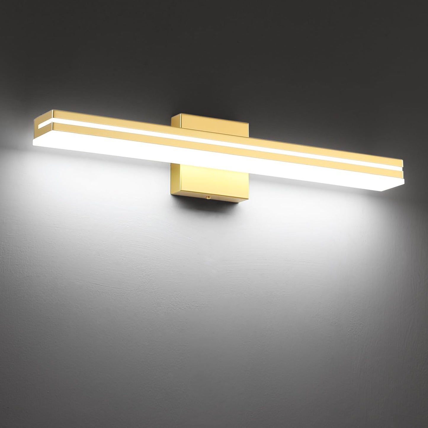 Sinerise 24-Inch Led Modern Bathroom Vanity Light Bar  Gold Modern Acrylic Bathroom Wall Lighting Fixtures Over Mirror (Cool White 6000K)