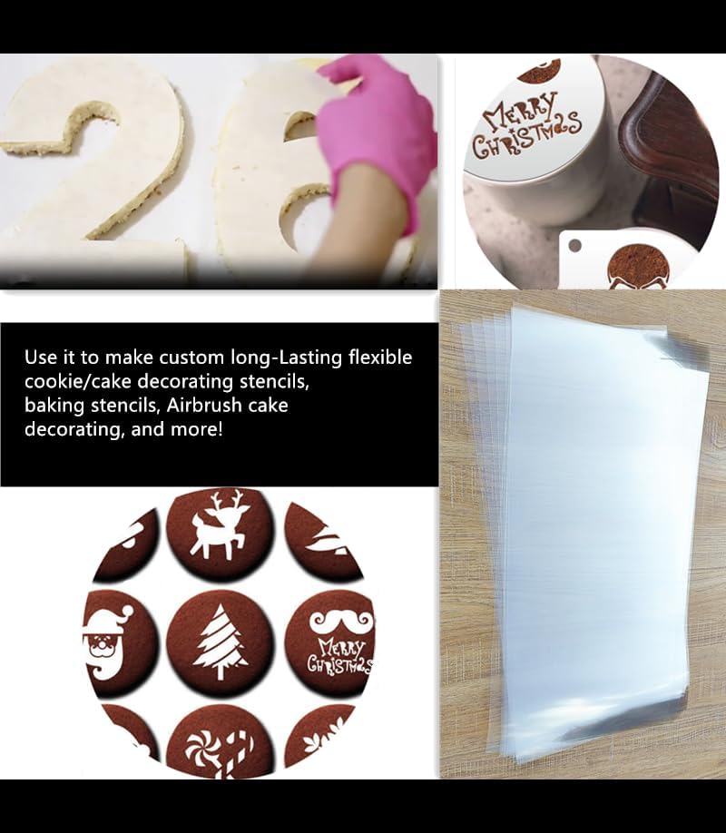 Clear Blank Stencil Sheet for Cuting. 8 Pack 12" x 24" 7.5mil/0.19mm Thick .Gift, Acetate Template Material,Craft Plastic Sheets
