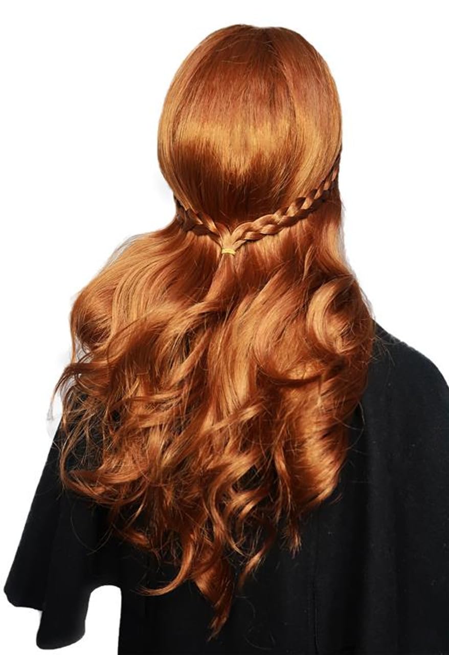 ALLAURA Compatible with Anna-Wig-Fits-Women-And-Snow-Sister-Long-Auburn-Red-Costume-Wigs-Cosplay