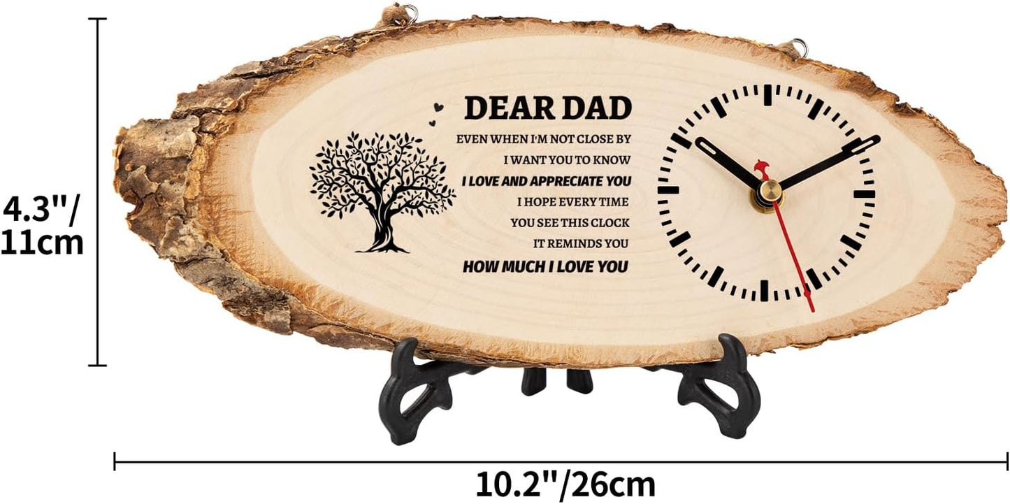 BeauGift Dad Gifts, Christmas Wooden Clock Gifts for Dad from Daughter Son Kids, Daddy Birthday Gift Idea for Papa Father Who Wants Nothing, Christmas Fathers Day Present from Child to My Dad