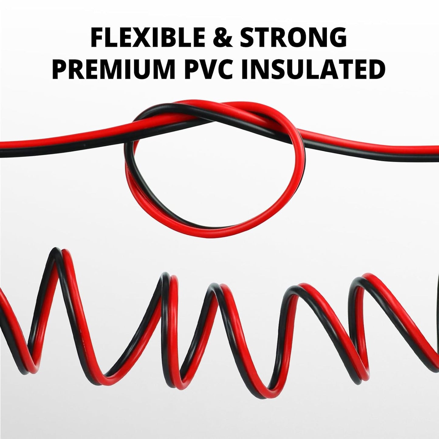 NAOEVO 14 Gauge Wire 150FT, 2 Conductors Electrical Wire Red Black Cable, Flexible/Low Voltage/PVC 14 AWG Copper Clad Aluminum Extension Cord for Speaker, LED Strips, Automotive 12V/24V DC