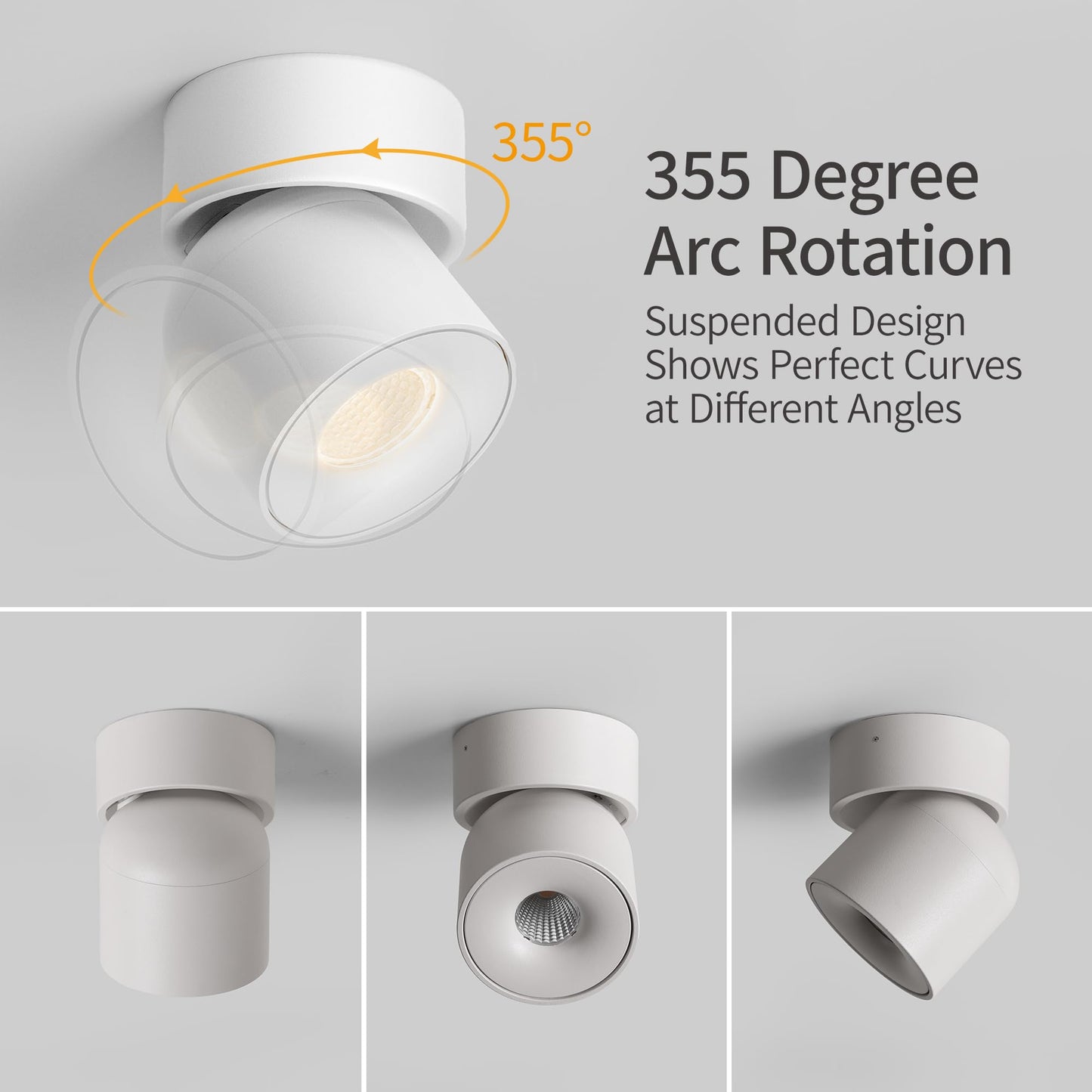 Aisilan LED Dimmable Ceiling Spotlight 7W 3000K Aluminum 4 Packs White MS052a