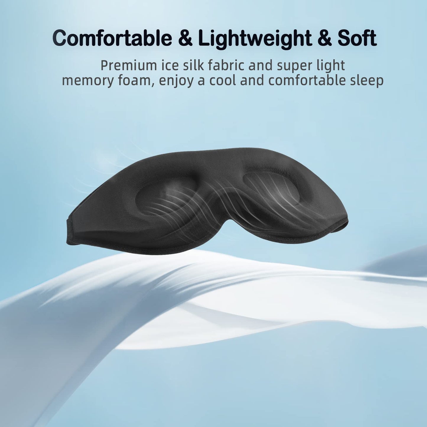 LitBear Sleep Masks for Women, Sleep Eye Mask for Sleeping, Comfortable Night Sleeping Mask, Soft Contoured Eye Cover for Sleeping with Elastic Strap for Side Sleeper Flying Shift Worker Light Sleeper