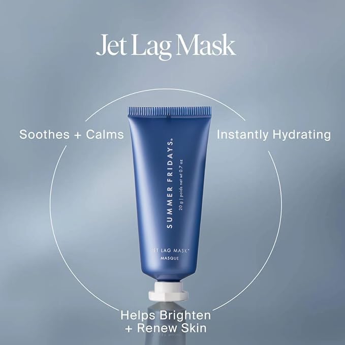 Summer Fridays Jet Lag Essentials Skincare Set - Travel Size Skincare Kit Including Jet Lag Eye Patches, Hydration Mist, Deep Hydration Face Serum & Mask (4 Count)