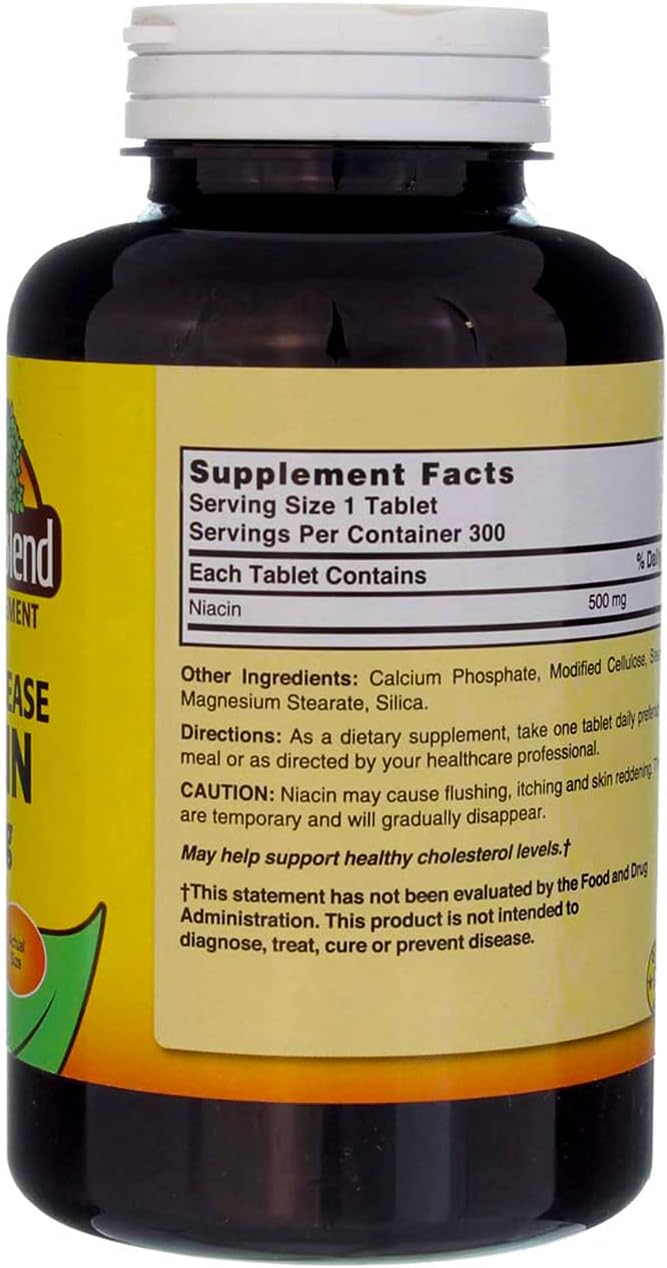 Nature's Blend Niacin Timed Release 500 mg 500 mg 300 Tabs