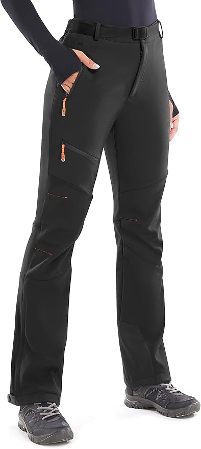 Heathyoga Snow Ski Pants Women Waterproof Softshell Insulated Fleece Lined Snowboard Pants Hiking Pants for Winter Outdoor