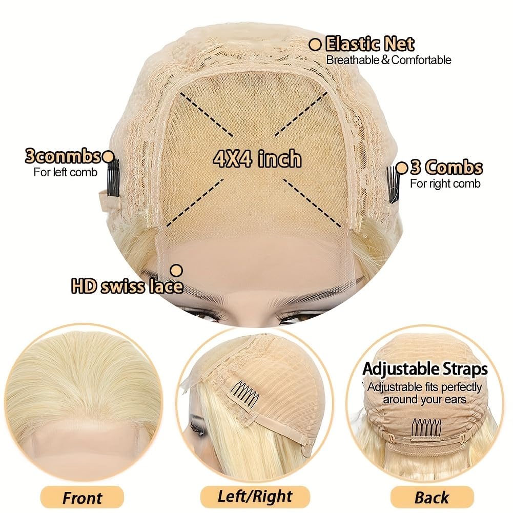 Abhayy 250% Density 613 Lace Front Wig 24 Inch 4X4 Lace Front Wigs Human Hair Body Wave Wigs Human Hair Wigs For Black Women Glu