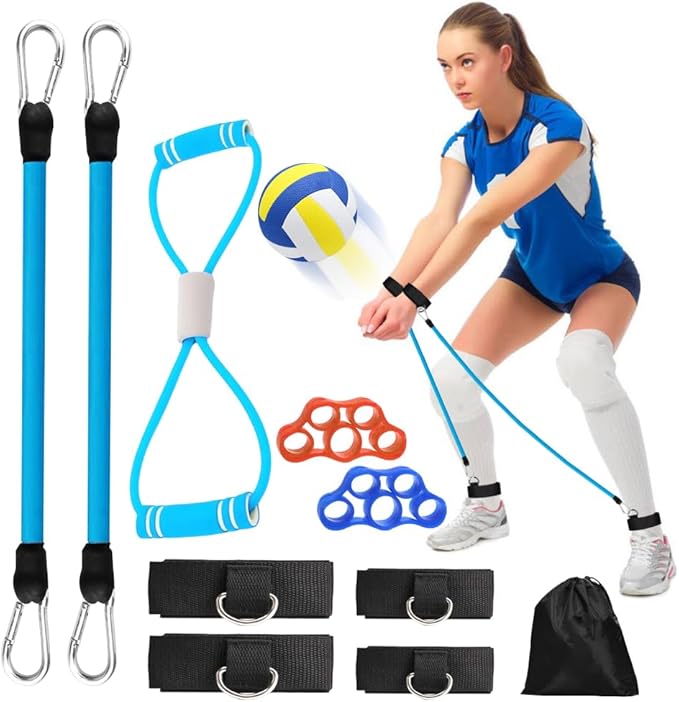 Davllin Volleyball Training Equipment,Volleyball Pass Aid Resistance Band,Elastic Rope Exercise Resistance Bands,Resistanc...