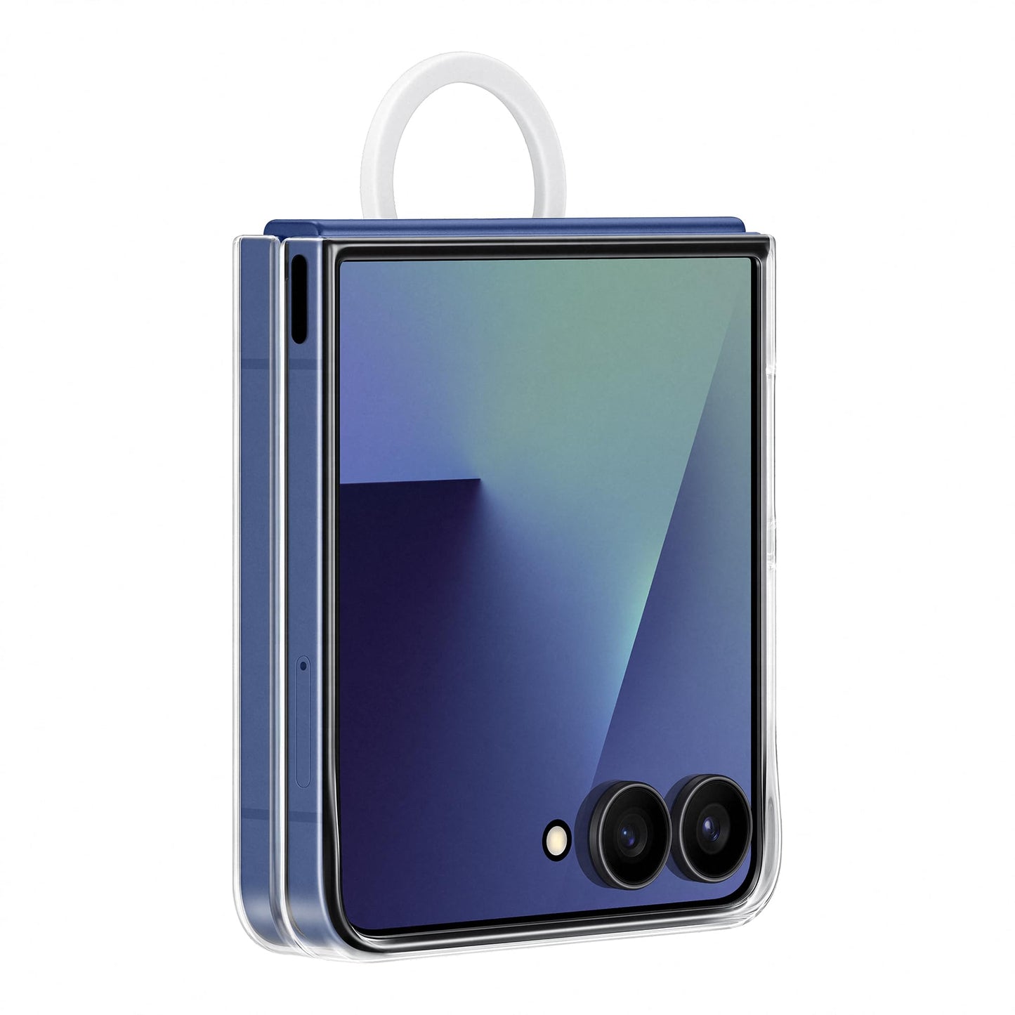 Samsung Clear Ring Case Ef-Qf766 For Galaxy Z Flip7, Smartphone Cover, Mobile Phone Case With Ring Holder, Silicone, Protective