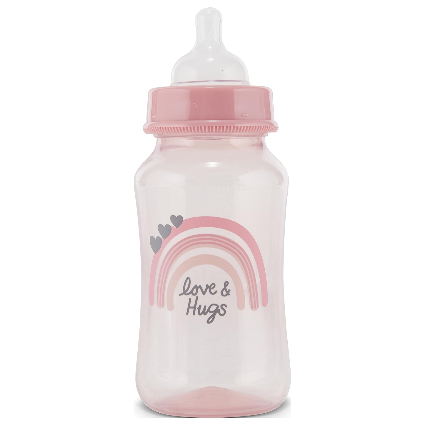 Premium 2-Pack Baby Bottles - 11 Ounce, Hourglass Shape, Fun Boys and Girls Prints, Clear Cover - BPA-Free