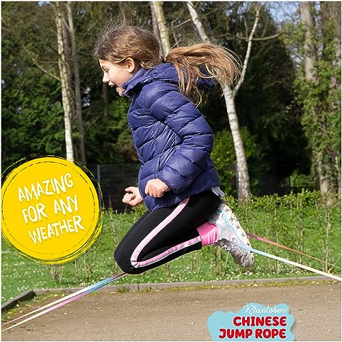 Kleintober I Chinese Jump Rope I Rubber Twist I Gummitwist I Indoor and Outdoor Toys I Stretchy Rope for Kids I with Instr...