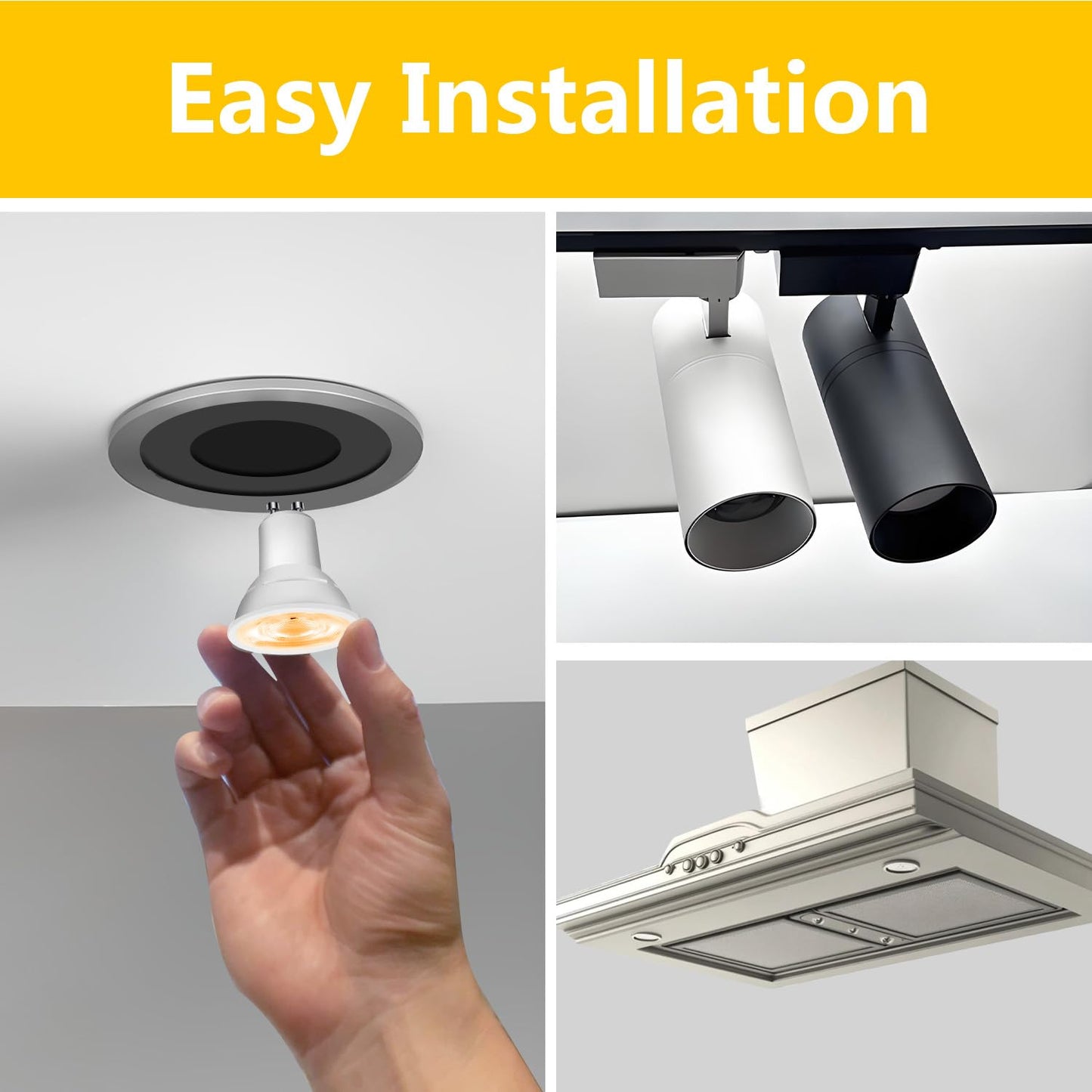 Daybetter Gu10 Led Light Bulbs  Dimmable Gu10 Bulb Replacement For Track Lighting  5.5W Equivalent 50W  500 Lm Warm White 2700K  Mr16 Led Bulb For Kitchen  Range Hood  Living Room  12 Pack