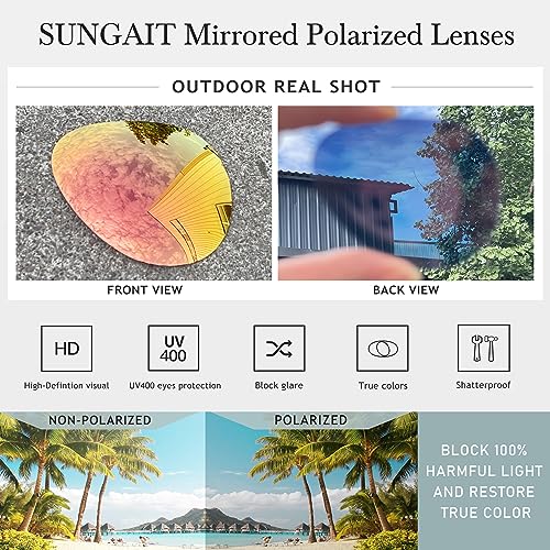 SUNGAIT Women's Lightweight Oversized Aviator Sunglasses - Classic Style Polarized Lens