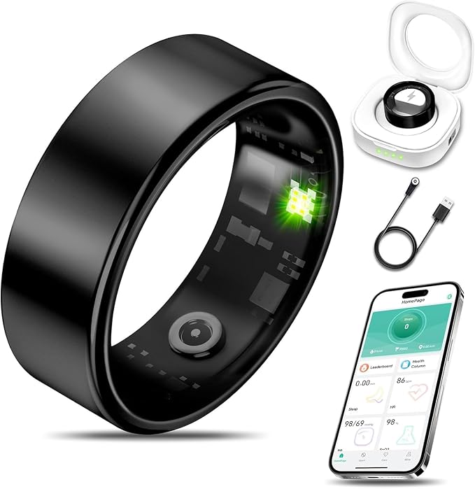 Milavan Smart Health Ring for Women Men Fitness Tracker with Heart Rate, Blood Oxygen, Blood Pressure, Sleep Monitoring, S...
