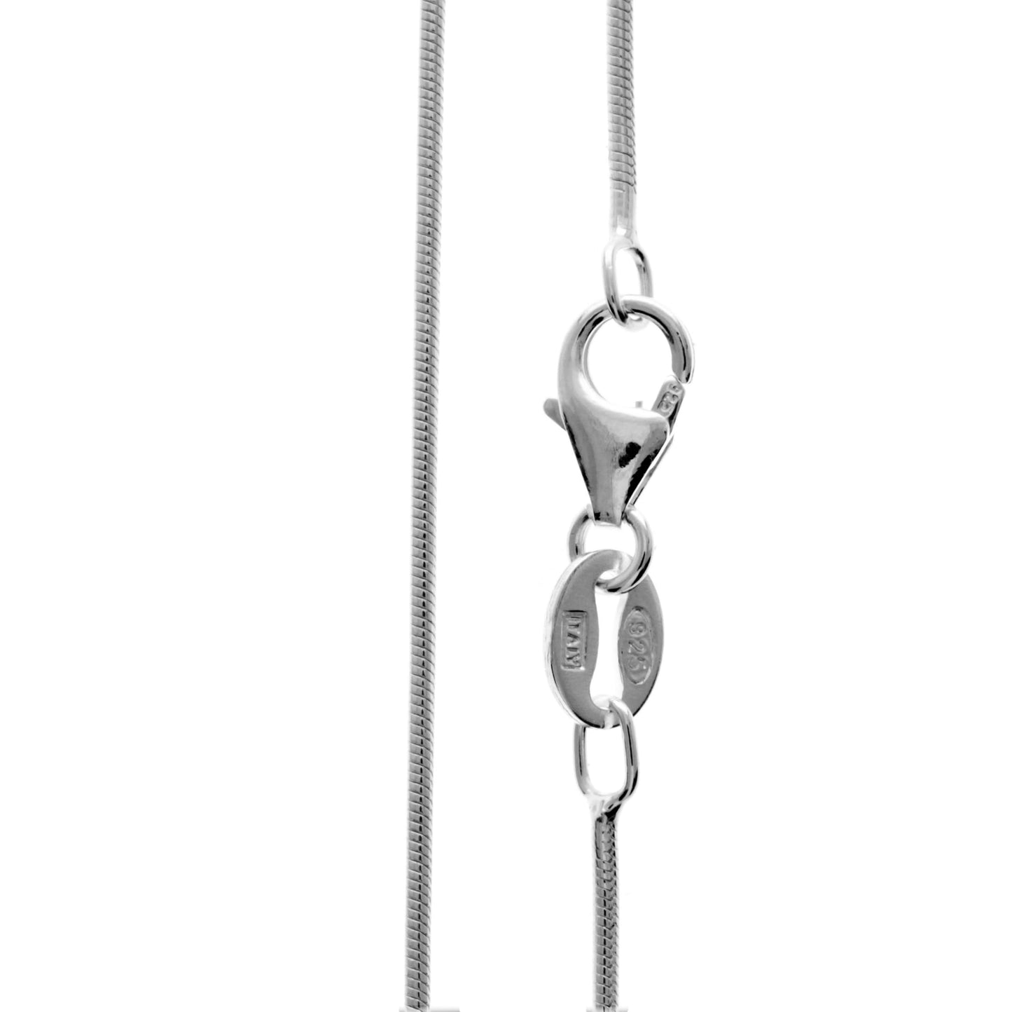 SilverAmber Jewellery UK - 925 Sterling Silver 22 Inch Delicate Italian Classic Round Snake - 0.7 mm Chain Necklace - GCH01022