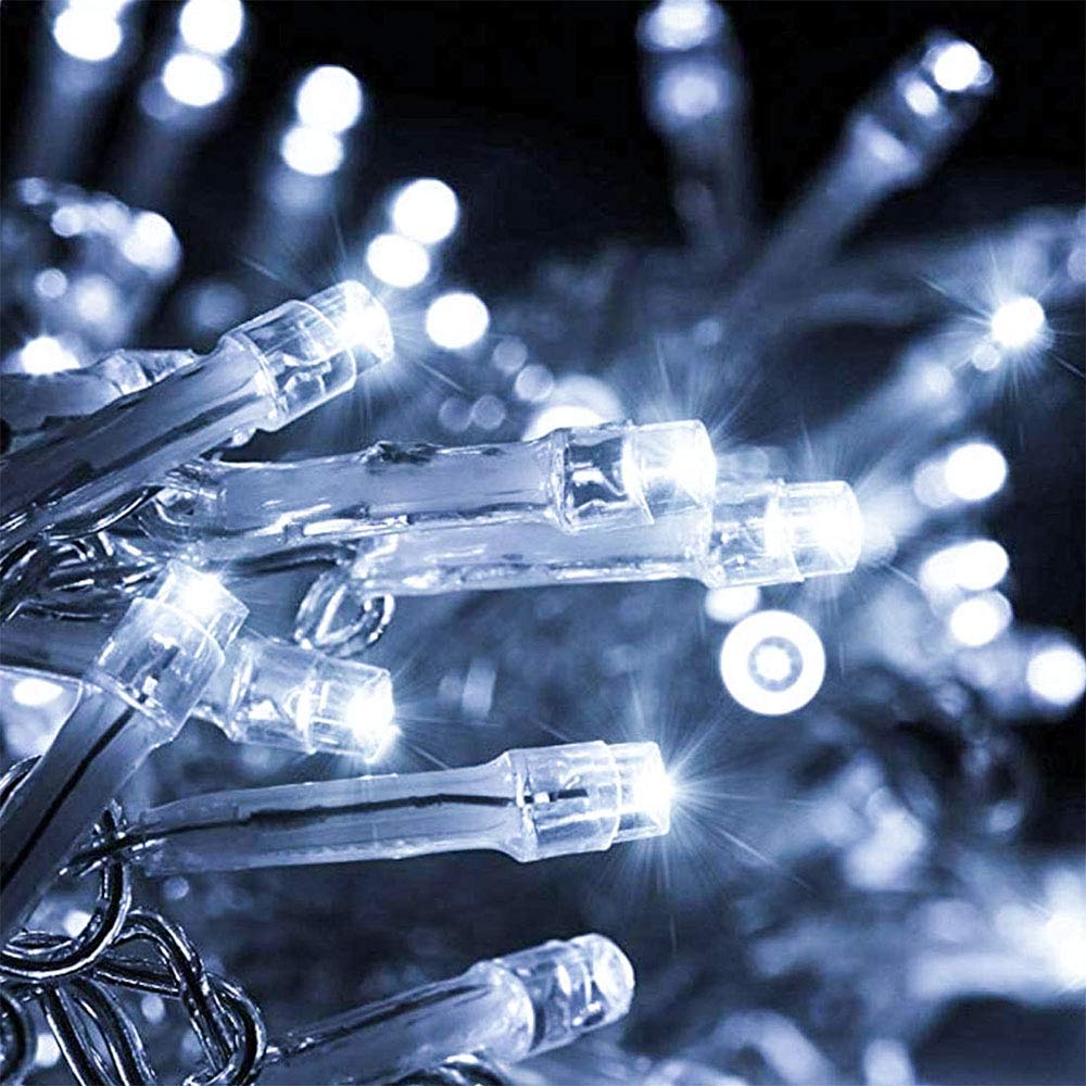 MYGOTO 98FT String Lights, 200 LEDs, Waterproof Fairy Lights, 8 Modes, 30V UL Certified, Cool White