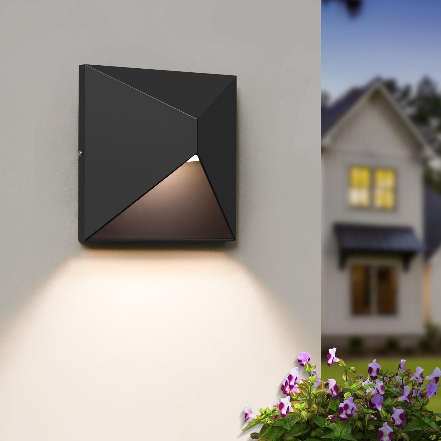 Qqcherry Outdoor Light Fixture Wall Mount  8W Led Exterior Lighting Fixtures For Outside  Modern Front Porch Lights  Waterproof Black Wall Sconce For House  Patio  Garage  Doorway  Entryway