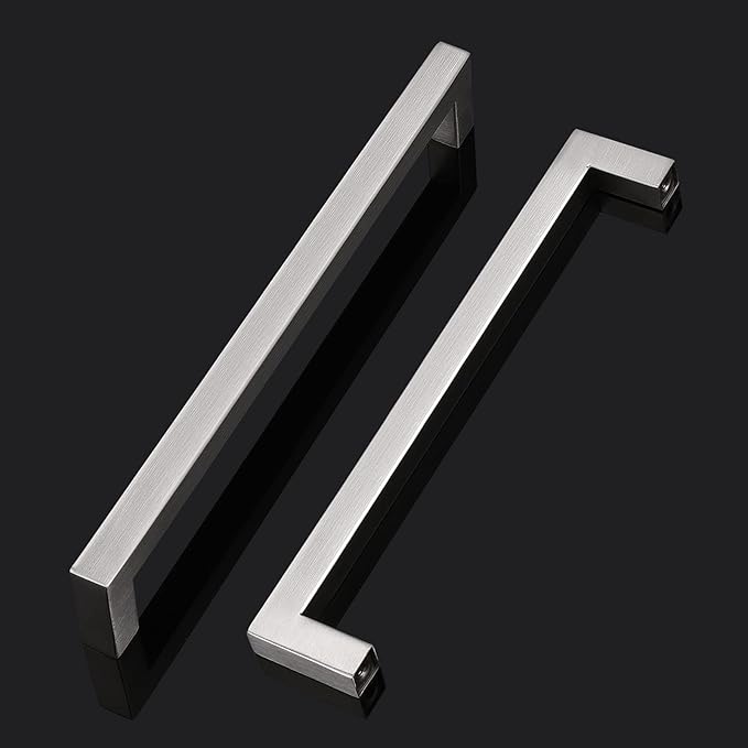 Probrico Kitchen Cabinet Drawer Handles Stainless Steel 7-3/5 Inch Hole Spacing Brushed Nickel Pulls 8 Inch Total Length 10 Pack