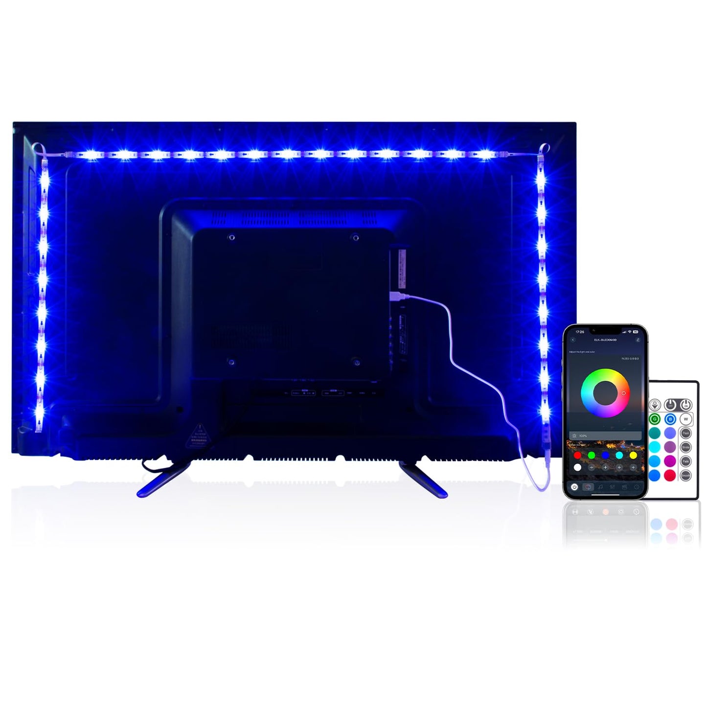 Pangton Villa Led Strip Lights 8.2Ft For 40-60In Tv, Rgb Usb Backlight Kit With Remote, 5050 Leds Bias Lighting